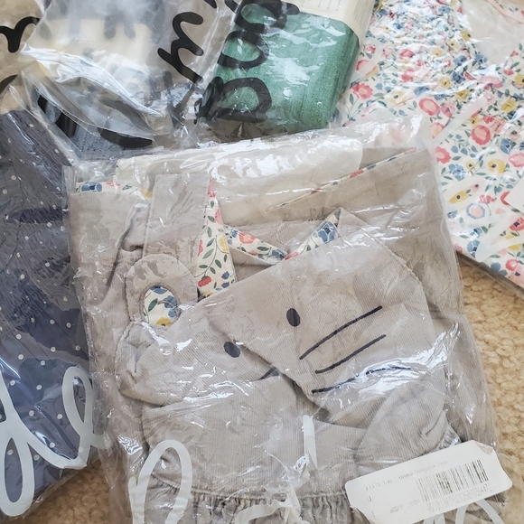 Mini Boden Gray Bunny Corduroy Overall Dress Kids 3-4 - Picture 8 of 8